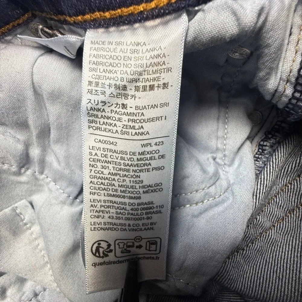 Levis Ribcage Straight Jeans Womens 29 Dark Wash High Rise Button Fly 79078-0046